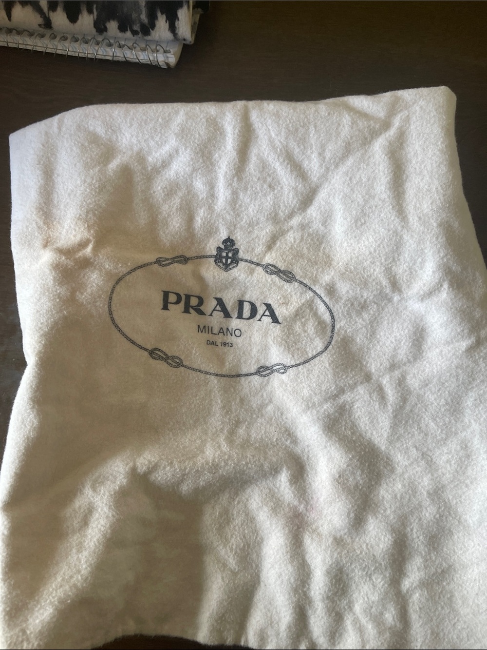 Prada White 22x17 Milano Logo Dust Bag